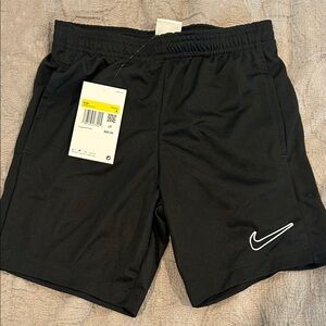Boys Nike Black Shorts with White Swoosh